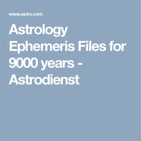 天文曆|Astrology Ephemeris for 9000+ years